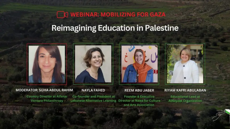 Reimagining Education in Palestine Webinar